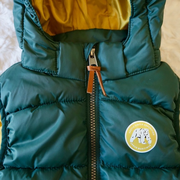 H&M Kids Green removable Hooded Puffed Vest 3/4T - Picture 4 of 11